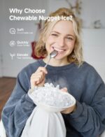 EUHOMY Nugget Ice Maker Countertop, 40Lbs/24H Pebble Ice Maker Machine, Self-Cleaning Countertop Sonic Ice Makers with Ice Scoop&Basket, Pellet Ice Maker Machine for Home/Kitchen/Office - Image 3