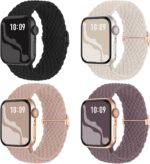 Braided Stretchy Solo Loop Compatible for Apple Watch Band 38mm 40mm 41mm 42mm 44mm 45mm 46mm 49mm for Women Men, Nylon Elastic Straps Wristbands for iWatch Series 11/10 9 8 7 6 5 4 3 SE/Ultra 3 2 1