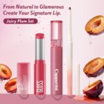 3PCS Lip Combo Set - Matte Lip Liner Pencil + Hydrating Tinted Lip Balm + Juicy Lip Gloss Tint, Non-Sticky, Long-Lasting, High Pigment Lip Makeup Kit (Juicy Plum Set) - Image 9