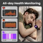 Smart Watch for Men Women (Answer/Make Call), 1.95" Touch Screen Fitness Tracker with Heart Rate/Sleep Monitor, IP68 Waterproof Smartwatch for Android iOS, Fitness Watch with 120+ Sports Modes, Black - Image 4