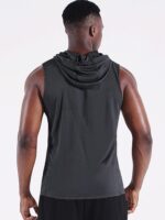 Neleus Men's Workout Tank Tops 3 Pack Sleeveless Running Shirts with Hoodie - Image 4
