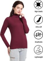 Dalavch 4 Pack Women’s Turtle Neck Long Sleeve Shirts Fall Fashion Turtleneck Baselayer Undershirts Tops Underscrub - Image 3