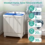 Auertech 28 Lbs Portable Washing Machine, Portable Washer for Apartment with 18 Lbs Washer, 10 Lbs Spinner, Mini Compact Top Load Washing Machine for RV Dorm - Image 2