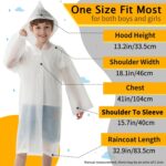 Suggest a better title and return a single title only without any other comments: Opret 2 Pack Raincoats for Kids, Reusable Rain Ponchos with Hood and Sleeves Waterproof Rain Coats for Boys and Girls - Image 3