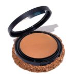 Suggest a better title and return a single title only without any other comments: LAURA GELLER NEW YORK Baked Double Take Powder Foundation - Deep - Buildable Medium to Full Coverage - Matte Finish
