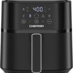 Chefman Air Fryer – 6 QT Compact Airfryer for Quick & Easy Meals in Minutes, Features Hi-Fry Technology for Extra Crisp, Touchscreen Controls with 4 Presets, Nonstick & Dishwasher Safe Basket - Black