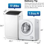 ROVSUN 17.8LBS Full Automatic Washing Machine and 1.5CuFt Portable Clothes Dryer Set, Compact Laundry Washer and Dryer Combo Set with Stainless Steel Inner Tub, for Apartment, Dorms, Home - Image 3