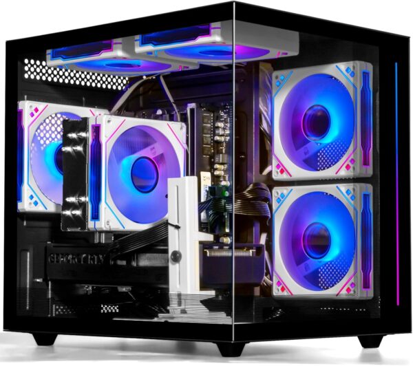 Gaming PC Desktop Computer - Ryzen 5 5500, Radeon RX 6500XT 4GB, 16GB DDR4 RAM, 1TB NVME SSD, Prebuilt Tower Computer (Black)