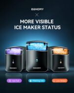 EUHOMY Smart Nugget Ice Maker Countertop, Pebble Ice Maker Machine with APP Control, 40lbs/24H, Ready in 7 Mins, Self-Cleaning, Portable Sonic Ice Makers with Hanging Ice Scoop for Home/Kitchen/Office - Image 7