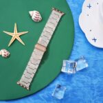 V-MORO Resin Band Compatible with Apple Watch Series 7/8/9/10/11 41/40/38/42mm, Women Fashion Strap for iWatch Series 6/5/4/3/2/1/SE, Lightweight Bracelet Wristband Replacement, Ivory White-Rose Gold - Image 6