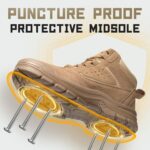 Furuian Steel Toe Boots for Men Women Comfortable Lightweight Work Boots for Men Slip Resistant High Top Steel Toe Safety Shoes Puncture Proof Indestructible Construction Shoes - Image 3