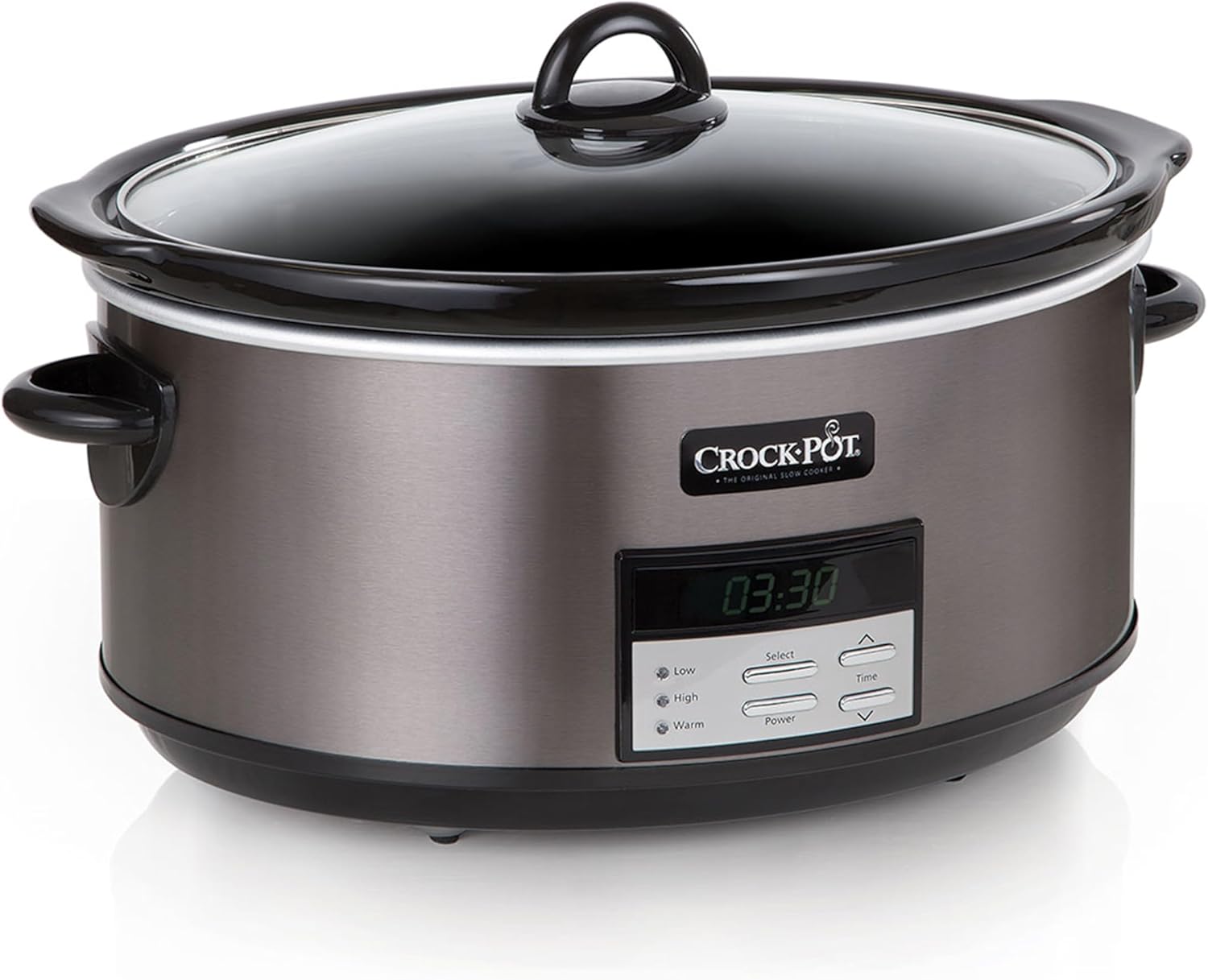 Crock-Pot Large 8-Quart Programmable Slow Cooker with Auto Warm Setting Crock-Pot Large 8-Quart Programmable Slow Cooker with Auto Warm Setting Black Stainless Steel