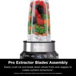 Ninja | Blender | Nutri Pro | Single Serve | For Smoothies, Salsa, Shakes and Frozen Drinks | Includes 2 Smoothie Cups & Lids | Crushes Ice, Fruit & Veggies |Silver | BN401 - Image 3