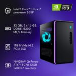 Alienware Aurora Gaming Desktop ACT1250 - Intel Core Ultra 7 265F, 32GB DDR5 RAM, 1TB SSD, NVIDIA GeForce RTX 5070, 1000W Platinum Rated PSU, Windows 11 Home, Clear Panel - Black - Image 12