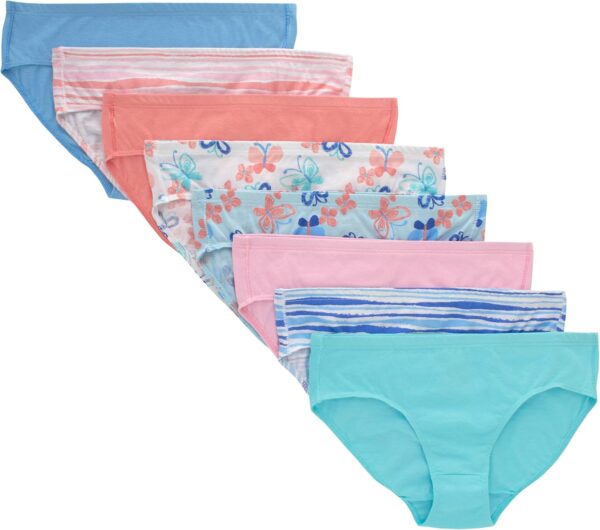 Suggest a better title and return a single title only without any other comments: Hanes girls Organic Underwear, Brief & Hipster, Toddler & Girl Sizes, Pure Comfort Organic 100% Cotton Panties, 8-pack