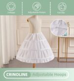 Suggest a better title and return a single title only without any other comments: Girls Petticoat Underskirt with 3 Hoops Full Slip Crinoline Skirt - Image 2