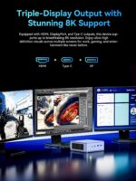 GMKtec M5 Ultra Gaming Mini PC Ryzen 7 7730U (Upgraded 7430U/ 5825U), 32GB RAM 512GB SSD Dual NIC LAN 2.5GbE Desktop Computers, Triple 4K Display, WiFi 6E, USB-C, BT 5.2, DP, HDMI 2.0 Blue - Image 8