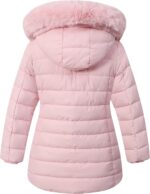 Girl's Winter Waterproof Warm Long Coat,Kids Puffer Jacket Outerwear Parka,Removable Hood - Image 3