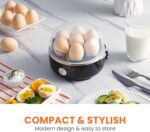 Elite Gourmet EGC115B Easy Egg Cooker Electric 7-Egg Capacity, Soft, Medium, Hard-Boiled Egg Cooker with Auto Shut-Off, Measuring Cup Included, BPA Free, Classic Black - Image 5