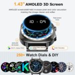 2026 Smart Watch, 1.43" Bluetooth 5.4 Call AMOLED Smartwatch for Men Women, 130+ Sports Modes, 60+Days Flashlight, 24/7 Heart Rate/Sleep Monitor, IP68 Waterproof Fitness Watch Tracker for Android iOS - Image 3