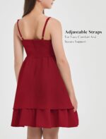 Suggest a better title and return a single title only without any other comments: EXARUS Girls Dress Teen Ruched Layered Ruffle Swing Flowy Spaghetti Strap Valentine Summer Easter Tween Dresses 8-14Y - Image 4