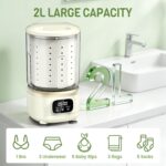 2L Mini Washing Machine, Portable Underwear Washer with 3 Modes (5-Min Wash, 5-Min Rinse, 3-Min Spin), Leakproof & Detachable Design, Drain Hose, Deep Cleaning for Underwear, Socks & Baby Items - Image 4