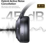 Hybrid Active Noise Cancelling Bluetooth 6.0 Headphones 120H Playtime 6 ENC Clear Call Mic, Over Ear Headphones Wireless with Hi-Res Audio Comfort Earcup Low Latency ANC Headphone for Travel Workout - Image 2
