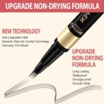 LAVONE Eyebrow Pen, 2-in-1 Eyebrow Pencils for Women with 4 Tip Microblading Eyebrow Pencil and Curved Precise Brow Pencil, Waterproof Eyebrow Pencil Create Full, Natural Hair-Like Brows, Dark Brown - Image 3