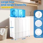 Portable Washing Machine Twin Tub - 14lbs Compact Washer (9,5lbs) and Spinner Dryer (4.5lbs) Combo with Drain Pump - Semi Automatic Washing Machine for Apartments, Dorms, RVs, Camping - Blue - Image 4