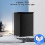 Kismile 3.5 Cubic Feet Chest Freezer with 2 Removable Baskets Free Standing Top Open Door Compact Deep Freezer with Adjustable Temperature for Home/Kitchen/Office/Bar (3.5 Cubic Feet, Black) - Image 6