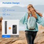 Selfie Stick Travel Tripod for Cell Phone with Remote Control and Phone Holder, Extendable Selfie Stick for iPhone, iPhone Tripod for Video Recording, 50 Inch, Black - Image 5