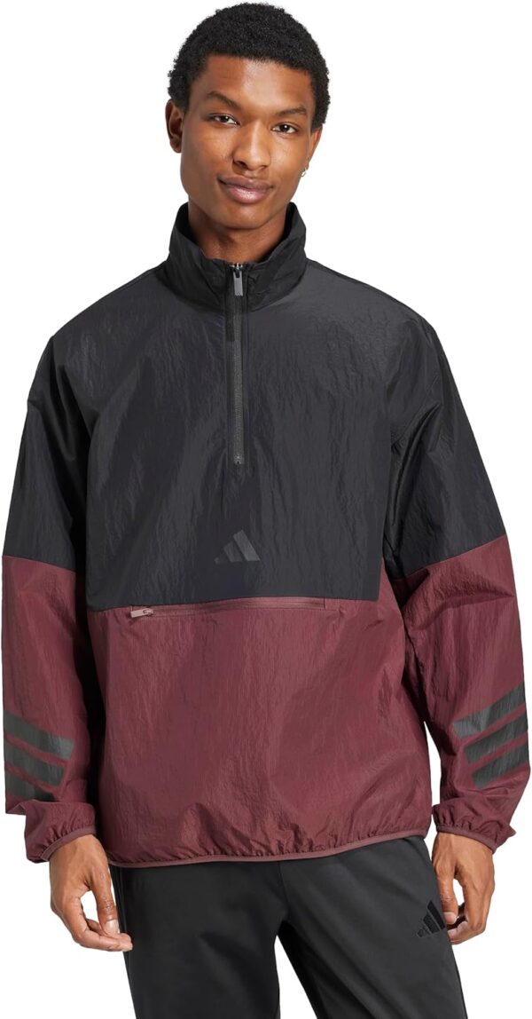 adidas Men's Size Future Icons 3-Stripes Woven Half-Zip Sweatshirt