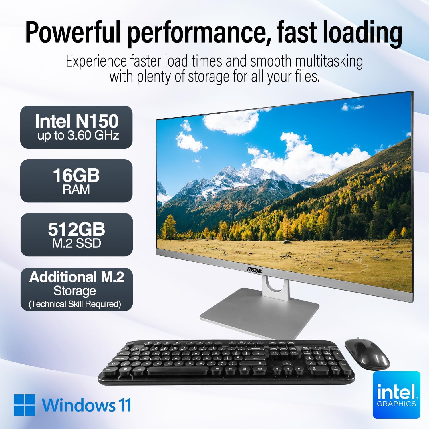 23.8" Full HD All in One PC Desktop Computer (Dec 23.8" Full HD All in One PC Desktop Computer (Dec 2025 Release) - 16GB RAM, 512GB SSD, Windows 11, Intel 15th Gen Quad-Core CPU, HDMI, USB 3.0 - AIO PC with Wireless Keyboard, Mouse, 3MP Web Camera