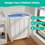 Auertech 28 Lbs Portable Washing Machine, Portable Washer for Apartment with 18 Lbs Washer, 10 Lbs Spinner, Mini Compact Top Load Washing Machine for RV Dorm - Image 6