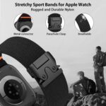 Elastic Sport Band for Apple Watch Ultra 3/2/1 Bands 49mm 46mm 45mm 44mm 42mm 41mm 40mm 38mm Men Women, Adjustable Parachute Buckle Nylon Fabric Wristband for iWatch Series 11 10 SE 9 8 7 6 5 4 3 - Image 2