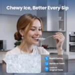 Nugget Ice Maker Countertop, 35lbs/24H Sonic & Chewable Pellet Ice, Portable Crushed Ice Machine, Self-Cleaning Anti-Scale System, 10 Cleaning Packets, Quiet Operation, Stainless Steel - Image 2