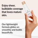 Suggest a better title and return a single title only without any other comments: Vibriance Complexion Sticks - Foundation for Mature Skin - Sheer, Buildable Coverage Face Makeup Foundation for Older Women - 3-in-1 Base, Contour, Concealer - Light - Image 2