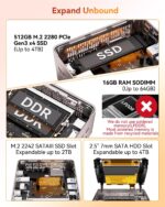 GEEKOM A5 Mini PC with AMD Ryzen 7 5825U, 3-Year Coverage, 16GB RAM(Upgradable, Not LPDDR)&512GB M.2 NVMe SSD, Windows 11 Pro Desktop Computer,SD Slot, 8K, Dual HDMI | Wi-Fi 6, BT 5.2 | Home & Office - Image 5