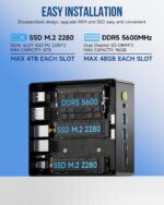 GMKtec Gaming Mini PC K8 Plus AMD Ryzen 7 8845HS(8C/16T, up to 5.1GHz) 32GB DDR5 RAM 1TB SSD, Desktop Computer Dual NIC 2.5G, HDMI 2.1, USB4 - Image 3