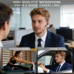 Bluetooth Headset V6.1,100 Hrs Talk Time Single-Ear Earbud,CVC8.0 Noise Cancelling Earpiece,Wireless Headset with Mic for Work,Driving Headphone for Android,iOS,Laptop,Office,Truck Driver - Image 2