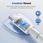 USB C to 3.5mm Headphone Jack Adapter for iPhone17/ iPhone 16/16 Pro/15/15 Pro/Pro Max/Plus, Type C Aux Audio Dongle Cable Cord Compatible with iPad, Samsung Galaxy S23/S23/S22/S21, MacBook（2 Pack） - Image 4