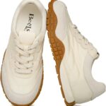 Casual Sneaker for Women Lace-Up Trendy Tennis Walking Comfortable Sneakers with Memory Foam Insole