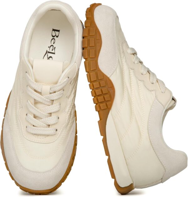 Casual Sneaker for Women Lace-Up Trendy Tennis Walking Comfortable Sneakers with Memory Foam Insole