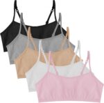 Suggest a better title and return a single title only without any other comments: Popular Cotton Girls Training Bra - Crop Cami Training Bras for Girls with Adjustable Straps. Cotton Bra Pack.