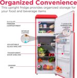 Frigidaire EFR756, 2 Door Apartment Size RETRO Refrigerator with Top Freezer, Chrome Handles, 7.5 cu ft - Image 4