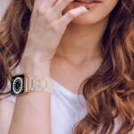 V-MORO Resin Band Compatible with Apple Watch Series 7/8/9/10/11 41/40/38/42mm, Women Fashion Strap for iWatch Series 6/5/4/3/2/1/SE, Lightweight Bracelet Wristband Replacement, Ivory White-Rose Gold - Image 2