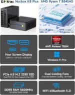 GMKtec Gaming Mini PC K8 Plus AMD Ryzen 7 8845HS(8C/16T, up to 5.1GHz) 32GB DDR5 RAM 1TB SSD, Desktop Computer Dual NIC 2.5G, HDMI 2.1, USB4 - Image 2