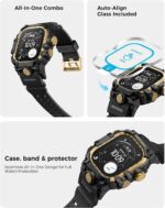 amBand Rugged Case with Band for Apple Watch Ultra 3/2/1 49mm, M3 Military Grade Shockproof Cover, Includes Screen Protector Kit, Tactical Band for Men - Compatible with iWatch Ultra, Black Gold - Image 4