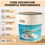 portable washing machine15L with Spin Basket – Small Washer portable for Underwear, Delicate Clothes, and Light Laundry – Ideal for Apartments, Dorms, Hotels, and Camping. - Image 3