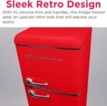 Frigidaire EFR756, 2 Door Apartment Size RETRO Refrigerator with Top Freezer, Chrome Handles, 7.5 cu ft - Image 6